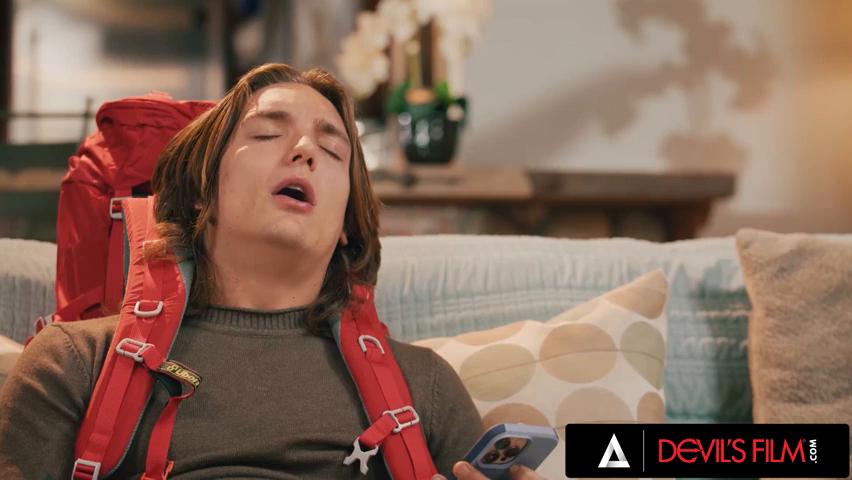 Busty Stepmom Catches Stepson Jerking and Takes Over to Finish Him Off