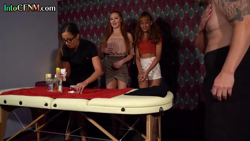 Stunning CFNM Beauty Pleasures Man with Intimate Oral Service